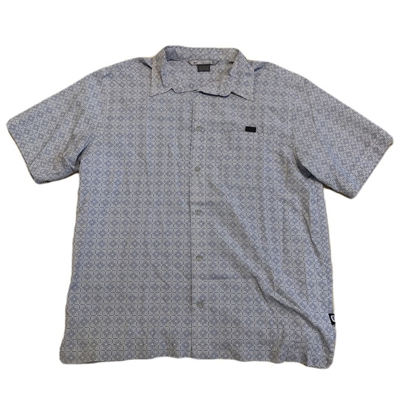 Nike Blue Geometric Pattern Button-Up Shirt - Size Medium - Picture 1 of 6